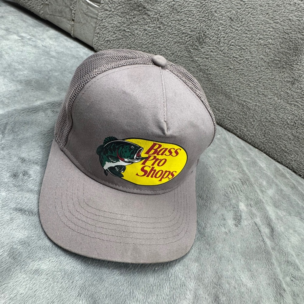 Bass Pro Shops Trucker Hat Mens OSFM Grey Brown Excellent Mesh Snapback Fishing